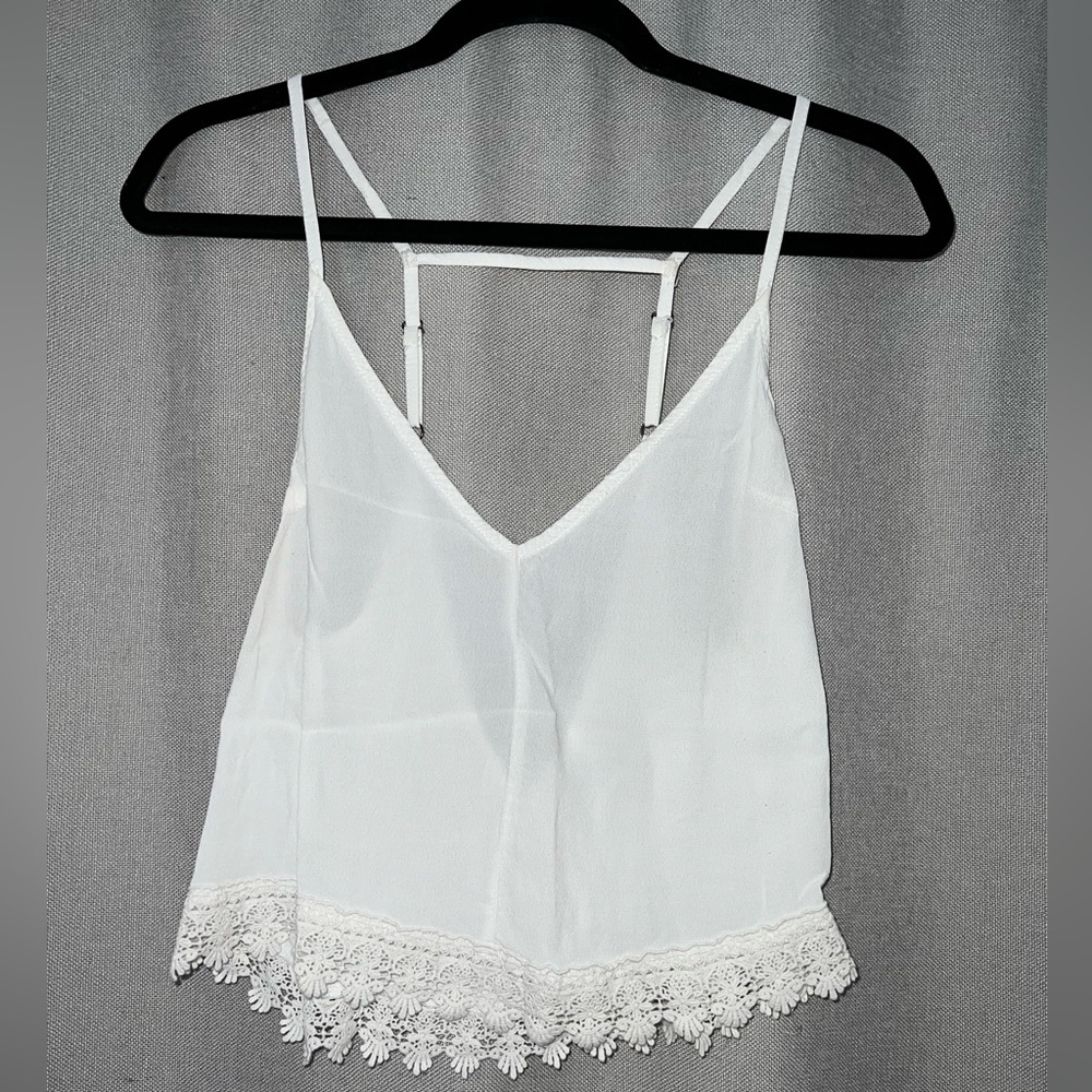 LF White Flowy Tank Top